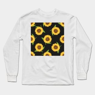 Sunflower Pattern Long Sleeve T-Shirt